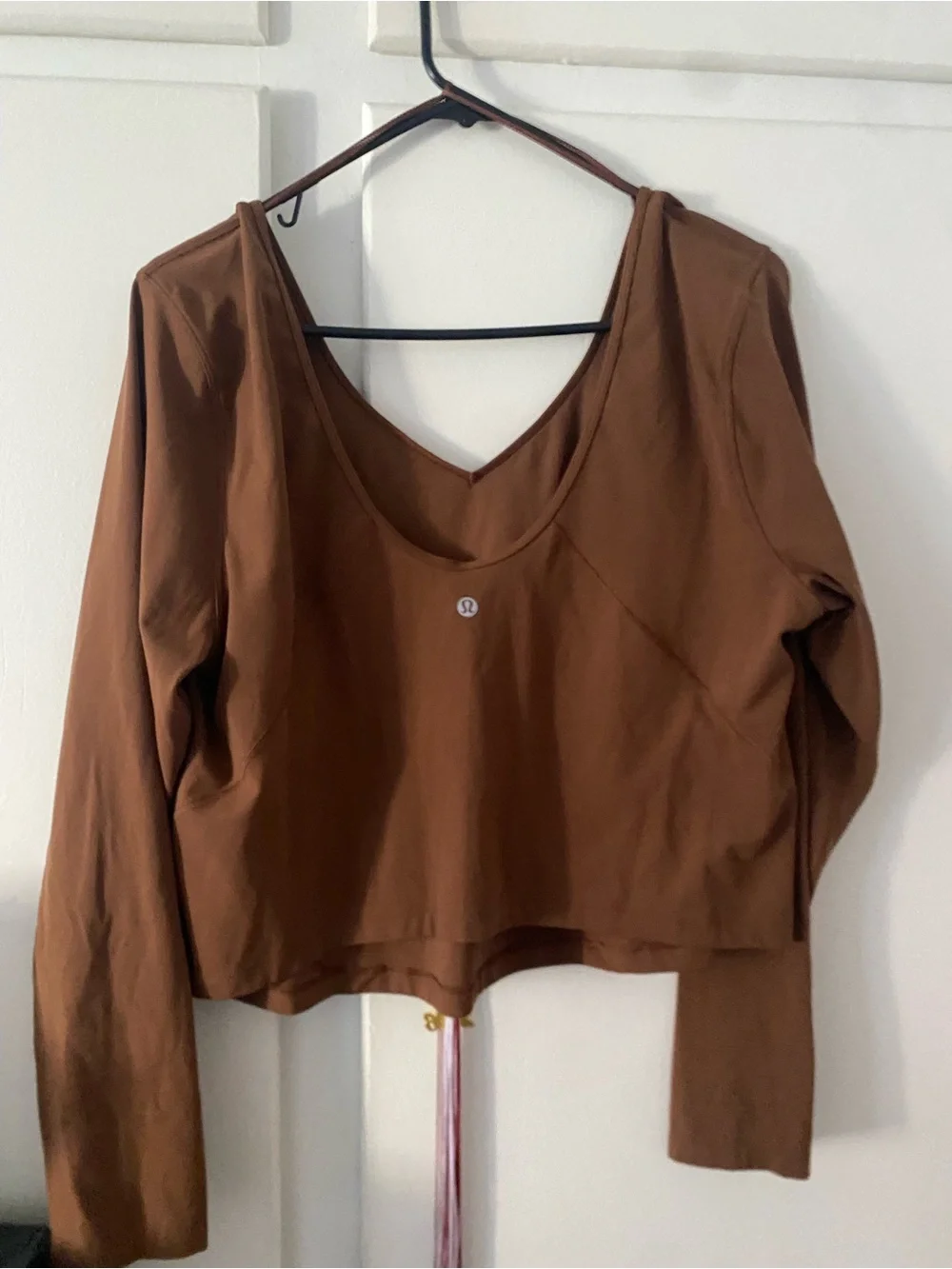 lululemon athletica Brown V-Neck Long Sleeve Top